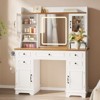 Makeup Vanity Desk with Mirror, 47"W Large Dressing Table with 5 Drawers & Open Storage Shelves, Modern Makeup Vanity Table for Bedroom Dressing Room - 3 of 4