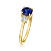 Pure Collection by Ross-Simons 1.00 Carat Lab-Grown Sapphire and .10 Carat Lab-Grown Diamond Ring in 18kt Gold Vermeil - 3 of 4