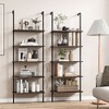 Tangkula 2 PCS 5 Tier Ladder Shelf 71" Wall-Mounted Bookshelf Display Storage Organizer - image 2 of 4