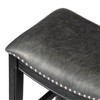 Maven Lane Adrien Rustic Backless Vegan Leather Saddle Seat Bar Height Bar Stool - 4 of 4