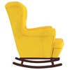 vidaXL Yellow Velvet Rocking Chair with Solid Rubber Wood Legs - Comfortable Seating for Living Room - 4 of 4