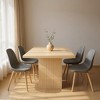 HomeRoots 48" Natural Solid Wood Pedestal Base Square Dining Table - 2 of 4