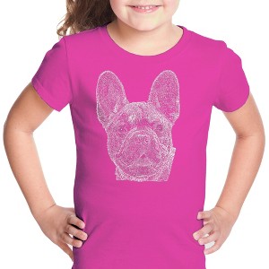 LA Pop Art Girl's Word Art T-shirt - French Bulldog - 1 of 4