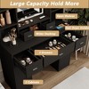 Makeup Vanity Table, Vanity Desk Set with Large Mirror, LED Lights and Power Outlet, Makeup Desk with Drawers and Storage Shelves - 2 of 4