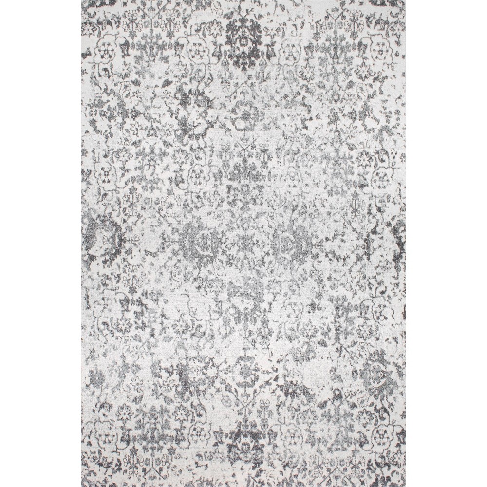  Floral Damask Rosemary Area Rug Gray