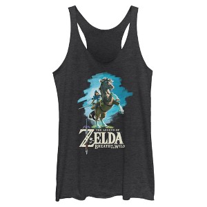Womens Nintendo Legend of Zelda Breath of the Wild Link Epona Racerback Tank - 1 of 4