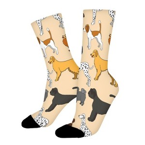 Group Of Dogs Women Printed Crew Socks Funny Funky Socks Soft Polyester Novelty Gifts for Artists Men - 1 of 1