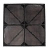 Coffee Table – 17.5" H Square Recycled Sand Cast Glass Top With Black Aluminum Base By Zuo Modern - 4 of 4