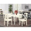 5-Piece Linen White Finish Solid Wood Top - Dining Room Set - Seats 4 - 2 of 4