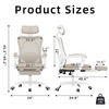 Lirago Mesh Office Chair w/Footrest - High Back, Adjustable Headrest & Lumbar - Black - 4 of 4