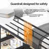 VINGLI Full Metal Loft Bed with 15 Inches Guardrail/desk/Non-Slip Ladder/2 Charging Stations/Storage Shelve,4 Drawers,LED,No Box Spring Needed, Black - 3 of 4