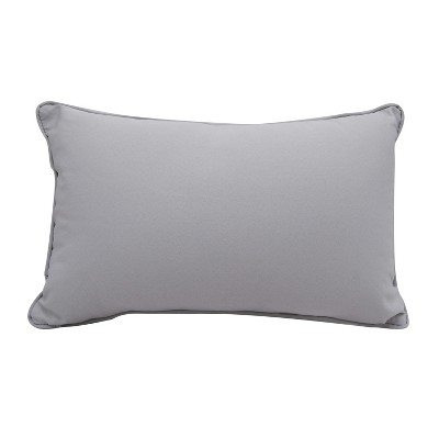 Green Monstera Embroidered Lumbar Indoor/Outdoor Pillow