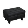 DOMETOUR Black Faux Leather Storage Ottoman-Durable Synthetic Leather Footrest for Living Room or Bedroom - 3 of 4
