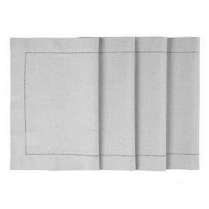 Solino Home Cotton and Linen Hemstitch Placemats - 1 of 4