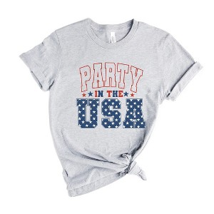 Simply Sage Market Women's Retro Party In The USA Stars Short Sleeve Graphic Tee - 1 of 4