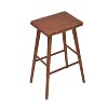 JONATHAN Y Peroni MidCentury Classic Saddle-Seat Solid Wood/Vegan Leather Backless Stool with Removeable Cushion - 4 of 4