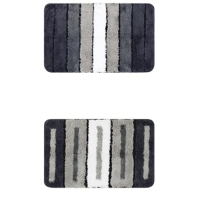 Unique Bargains Ultra Water Absorbent Non-Slip Quick Dry Bathroom Floor Mats 2 Pcs - 1 of 4