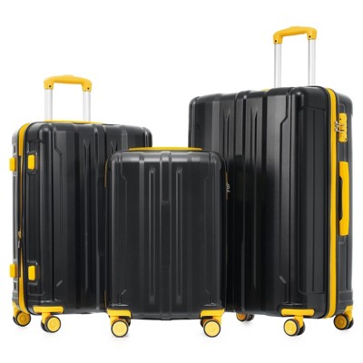 3 Pieces Expandable Luggage Set, 20"/24"/28" Hardshell ABS Suitcase With TSA Lock And 360 Degree Spinner Wheels For Travel Business