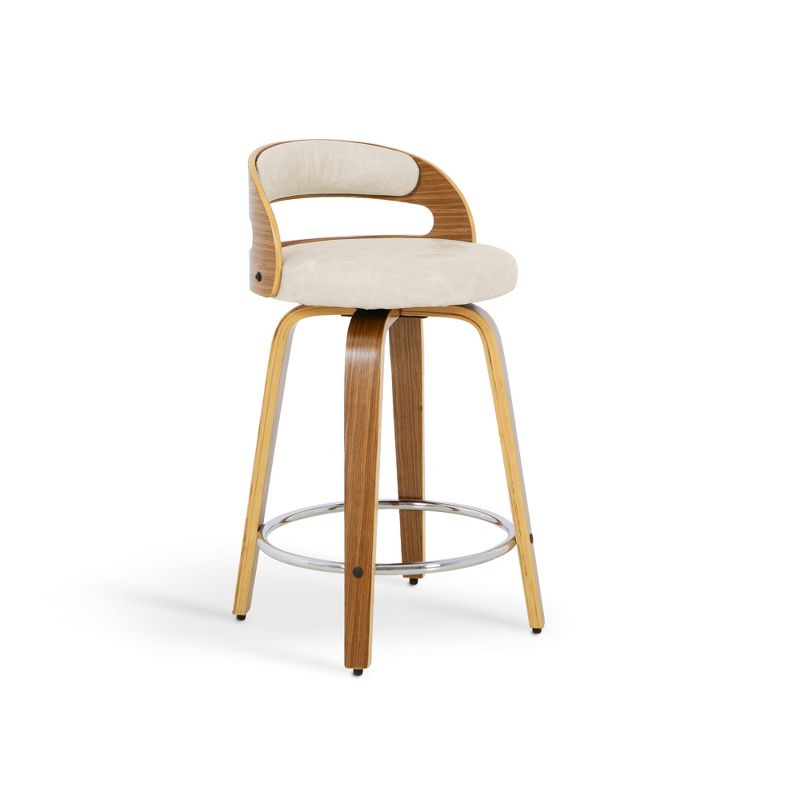 eLuxury Modern Upholstered Swivel Dining Chairs, 1 of 9