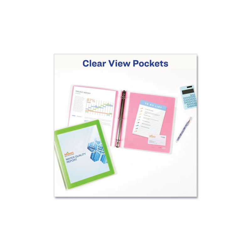 Avery Flexi-View Binder with Round Rings, 3 Rings, 1" Capacity, 11 x 8.5, Green, 5 of 8