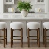 30" Wooden Bar Stools Set, Upholstered Barstool with Rubberwood Frame for Kitchen Island or Home Bars-3irtyhousy - 2 of 4