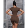 INSPIRE CHIC 2 Pcs Women's Cross Front Tummy Control Slimming Short Sleeves Body Shapers - 2 of 4