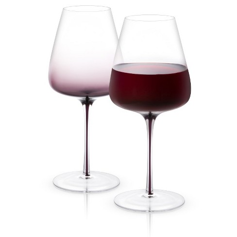 Set of two 26.8 Oz JoyJolt Black Swan Red Wine Glasses 