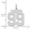 Black Bow Jewelry 14k White Gold, Jersey Collection, Medium Number 99 Pendant - 2 of 3