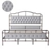 King Size High Board Metal Bed, Heavy Duty Metal Bed Frame, No Box Spring Needed, Easy Assemble, King Platform Bed Frame With Soft Headboard Footboard - 3 of 4