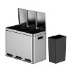 GustoWave Stainless Steel Trash Can with Recycling Bin, Soft-Close Lid, Step-on Garbage Bin - with Removable Plastic Inner Buckets - 3 of 4