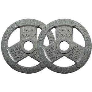Gulches 2 Inch Olympic Cast Iron Weight Plates for Strength Training and Weightlifting, Multiple Weights a pair - 1 of 4