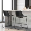 MAYEERTY Armless Barstools Faux Leather Dining Chairs with Metal Legs and Footrest, for Home Office Kitchen Island - 2 of 4