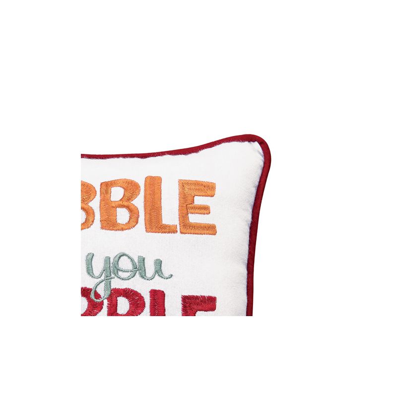 C&F Home 10" x 10" Gobble Till You Wobble Thanksgiving Embroidered Throw Pillow, 5 of 11