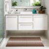 Unique Bargains Bathroom Contrasting Color Striped Non-Slip Plush Shaggy Bath Mat 1 Pc - 2 of 4