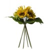 Gulches Set of 3, 14x14x15" Sunflower Bundle (7 Bundles Total) - Faux Flower Decor for Home/Living Room/Patio - 2 of 4