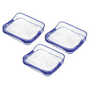 Unique Bargains PVC Clear Toiletry Bag Cosmetic Pouch with Zipper for Business Travel Home 3 Pcs - 1 of 4