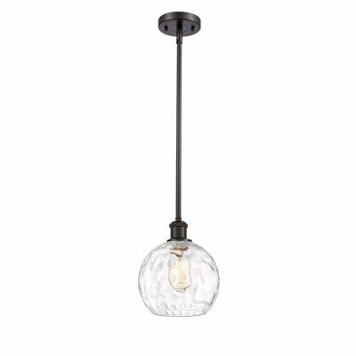 Athens Water Glass - 1 Light Mini Pendant In Industrial Style-10 Inches Tall and 8 Inches Wide