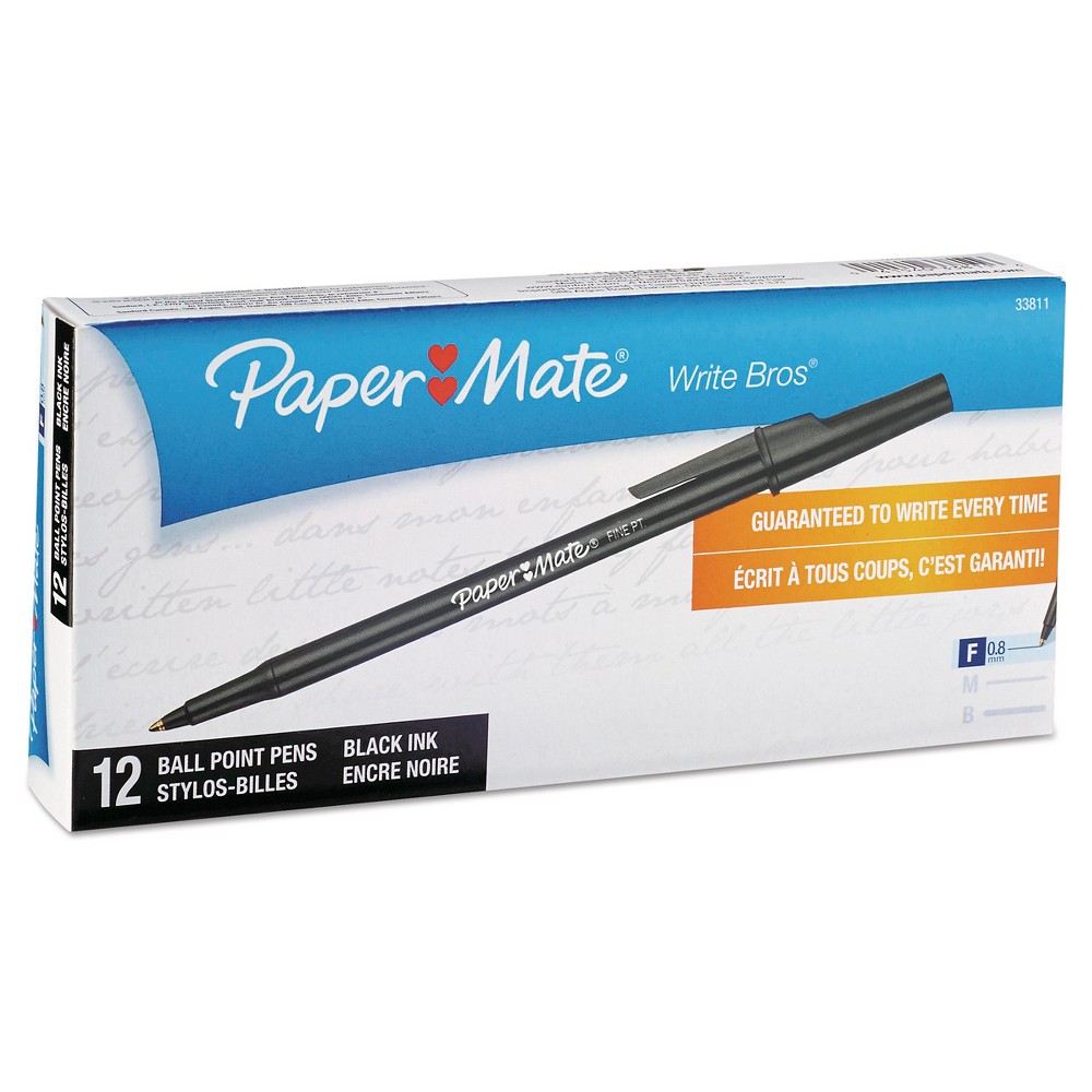 UPC 041540338116 product image for Paper Mate Write Bros Stick Ballpoint Pen 0.8mm 12 ct - Black | upcitemdb.com