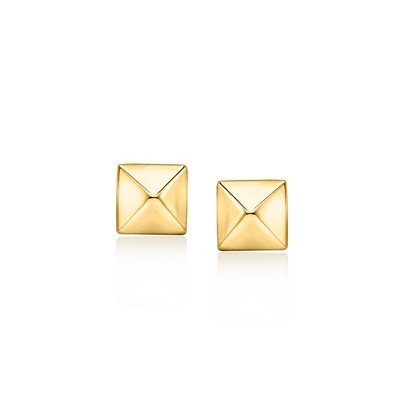 RS Pure by Ross-Simons 6mm 14kt Yellow Gold Pyramid Stud Earrings
