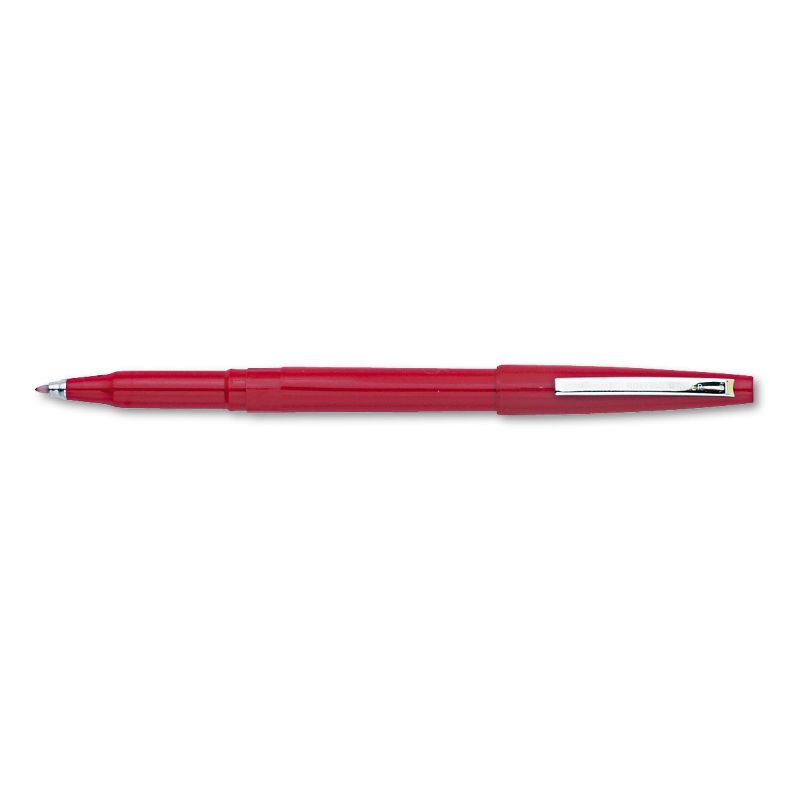 Pentel Rolling Writer Stick Roller Ball Pen .8mm Red Barrel/Ink Dozen R100B, 1 of 4