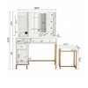 Makeup Vanity Table with Mirror Chair and Charging Station 3 Lighting Modes Drawers and Shelves for Bedroom - 2 of 4
