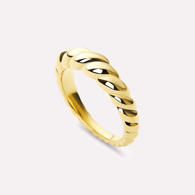 Gold Twist Ring  - Rope Slim, 1 of 7
