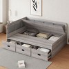 Twin/Full Size Daybed with 3 Drawers and 3 Storage Compartments - ModernLuxe - 2 of 4