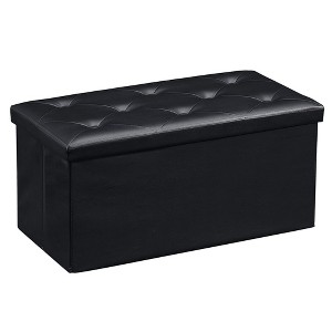 VECELO Folding Storage Ottoman Bench, Versatile Shoestool & Footstool, Bedroom Bench with Storage, Holds up to 660 lb - 1 of 4
