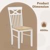 Costway Farmhouse Dining Chair Set of 4 Wooden Kitchen Chair w/ Rubber Wood Frame - 3 of 4