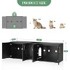 Double Cat Litter Box Enclosure, Hidden Litter Box Furniture for 2 Cats, Wooden Litter Box Enclosure Furniture, Side End Table, TV Stand - 2 of 4