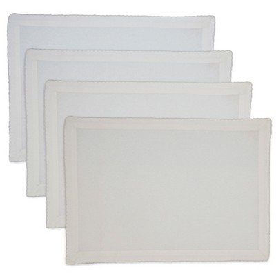 Silver Cotton Whip Stitched Rectangle Placemat Set