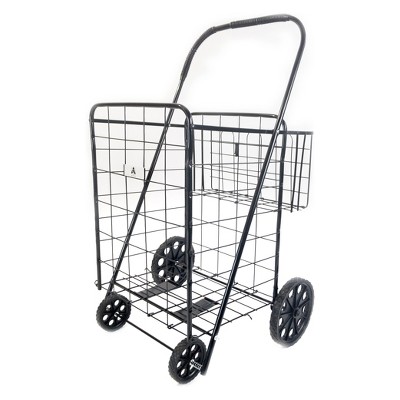 ATHome 43"X21"X3.5" Shopping Utility Storage Cart Black