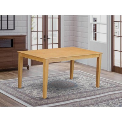 Capri Transitional Solid Oak Dining Table 60"x36" in Cappuccino Finish