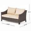 Christopher Knight Home Antibes 2 Piece Outdoor Wicker Loveseat and Coffee Table Set with Cushions - 3 of 4